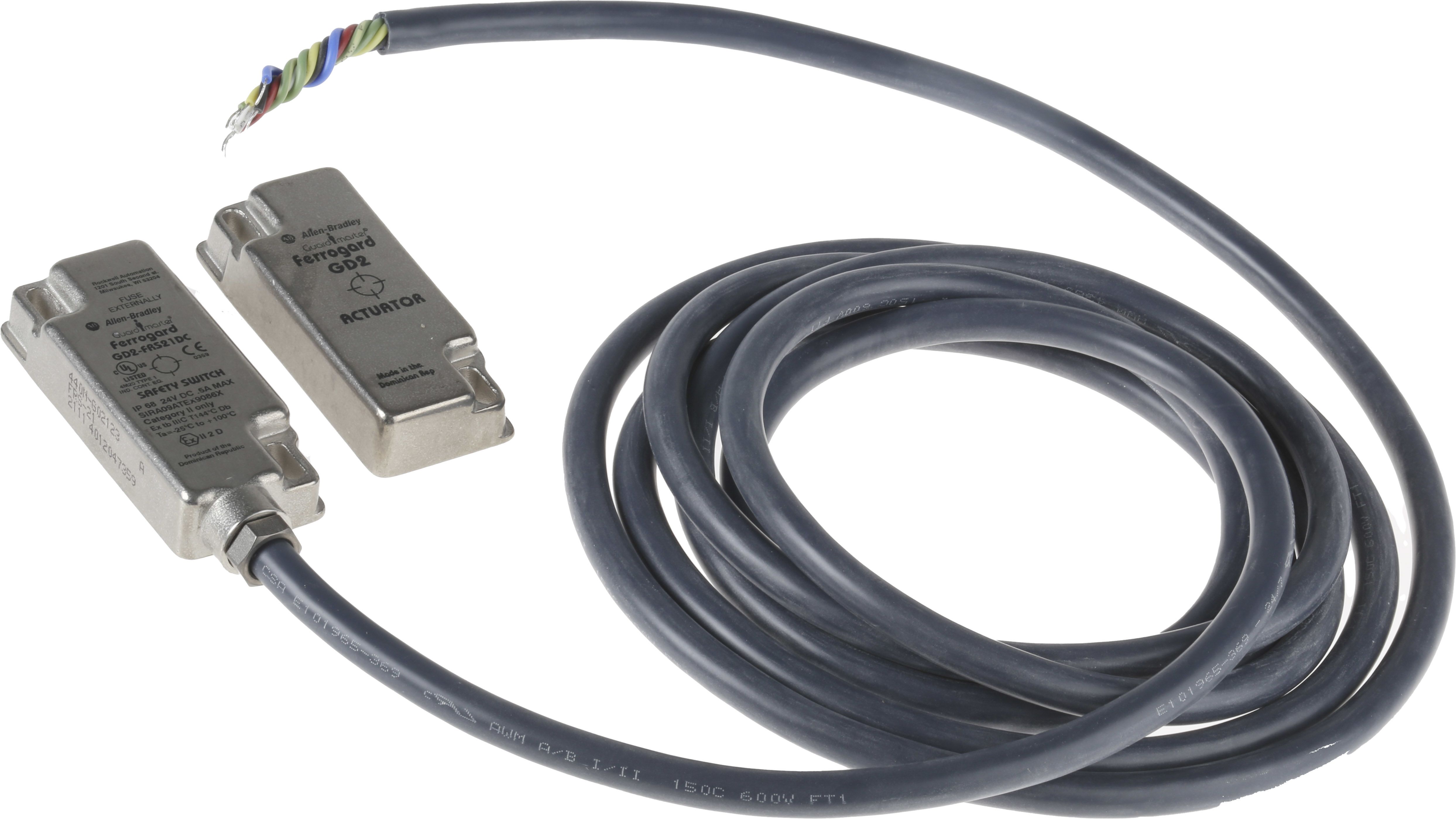 Guardmaster Ferrogard 440N 3m Kabel Berührungsloser Sicherheitsschalter aus Edelstahl 24V dc, 2 Öffner / Schließer,