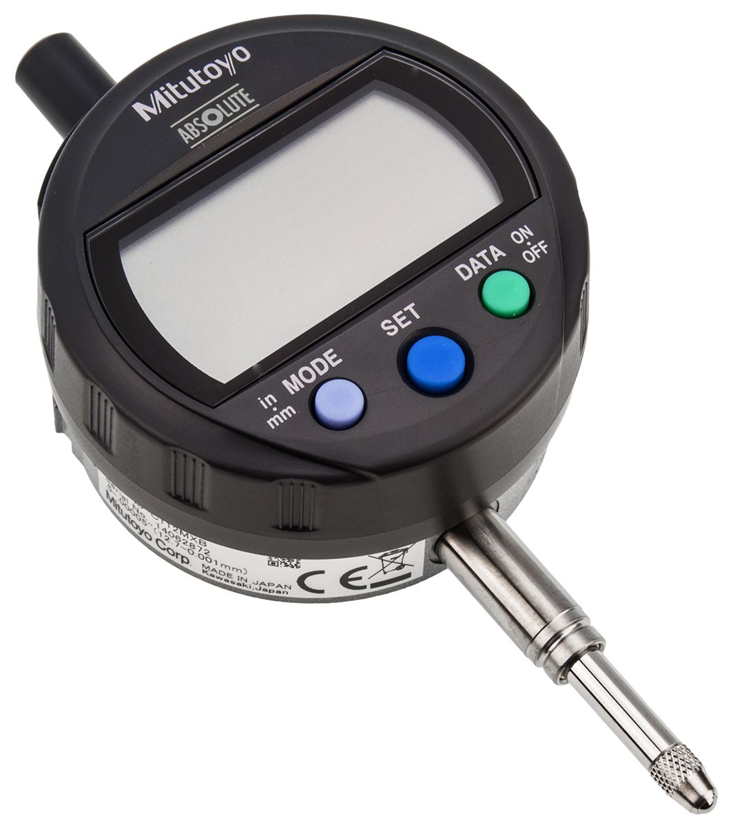 Mitutoyo 543391B Imperial/Metric Dial Indicator, 0 → 12.7 mm Measurement Range, 0.001 mm