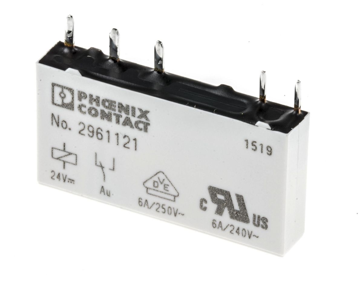 Phoenix Contact PCB Mount Power Relay, 24V dc Coil, 6A Switching Current, SPDT