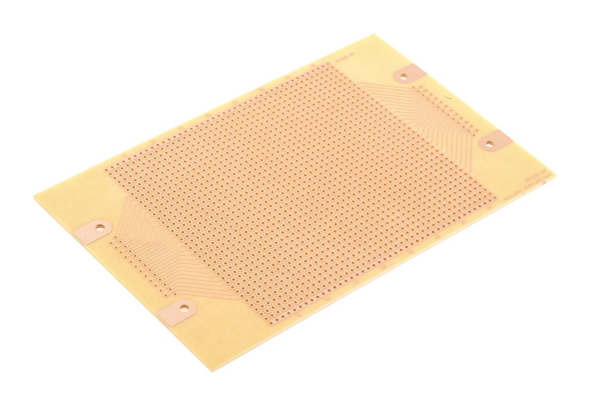 RE225-HP, Single Sided DIN 41652 Eurocard PCB FR2 With 35 x 42 1mm Holes, 2.54 x 2.54mm Pitch, 160 x 100 x 1.5mm