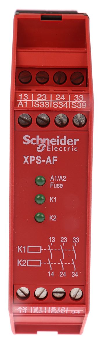 Relé de seguridad Schneider Electric Preventa XPS AF de 1, 2 canales, para Bloqueo/interruptor de seguridad, 24V ac/dc,