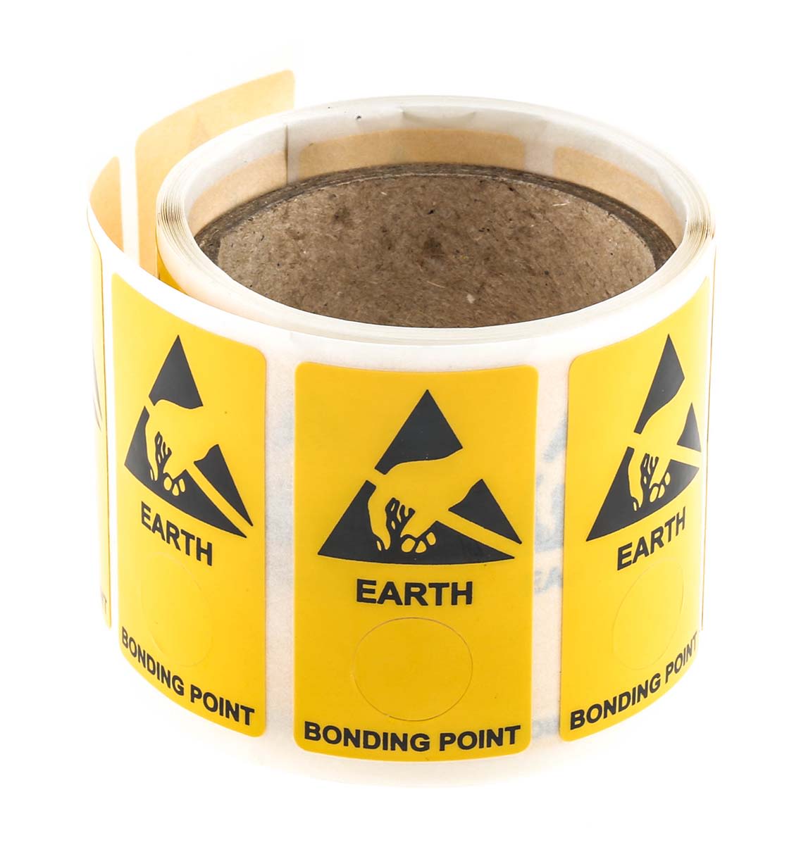 RS PRO Yellow Vinyl ESD Label, Earth Bonding Point-Text 300 mm x 150mm