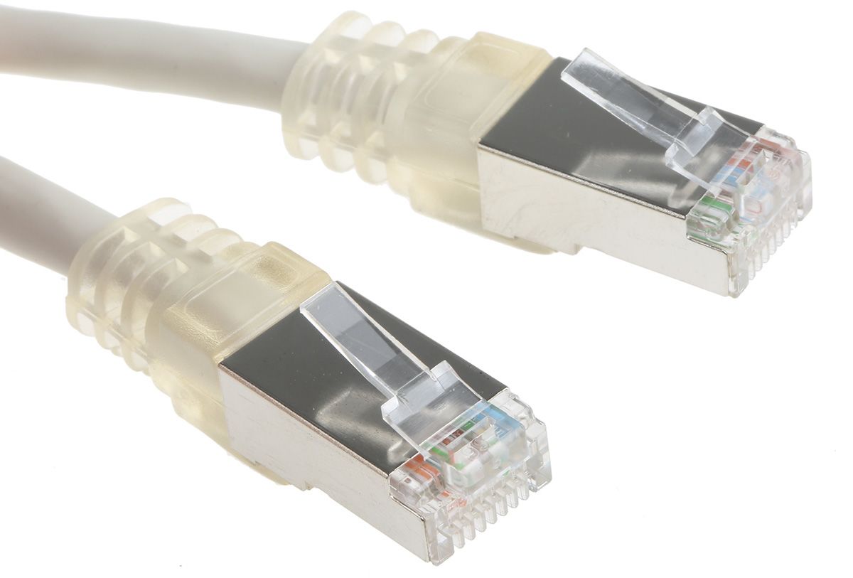Decelect Cat5 Ethernet Cable, RJ45 to RJ45, F/UTP Shield, Grey, 0.5m