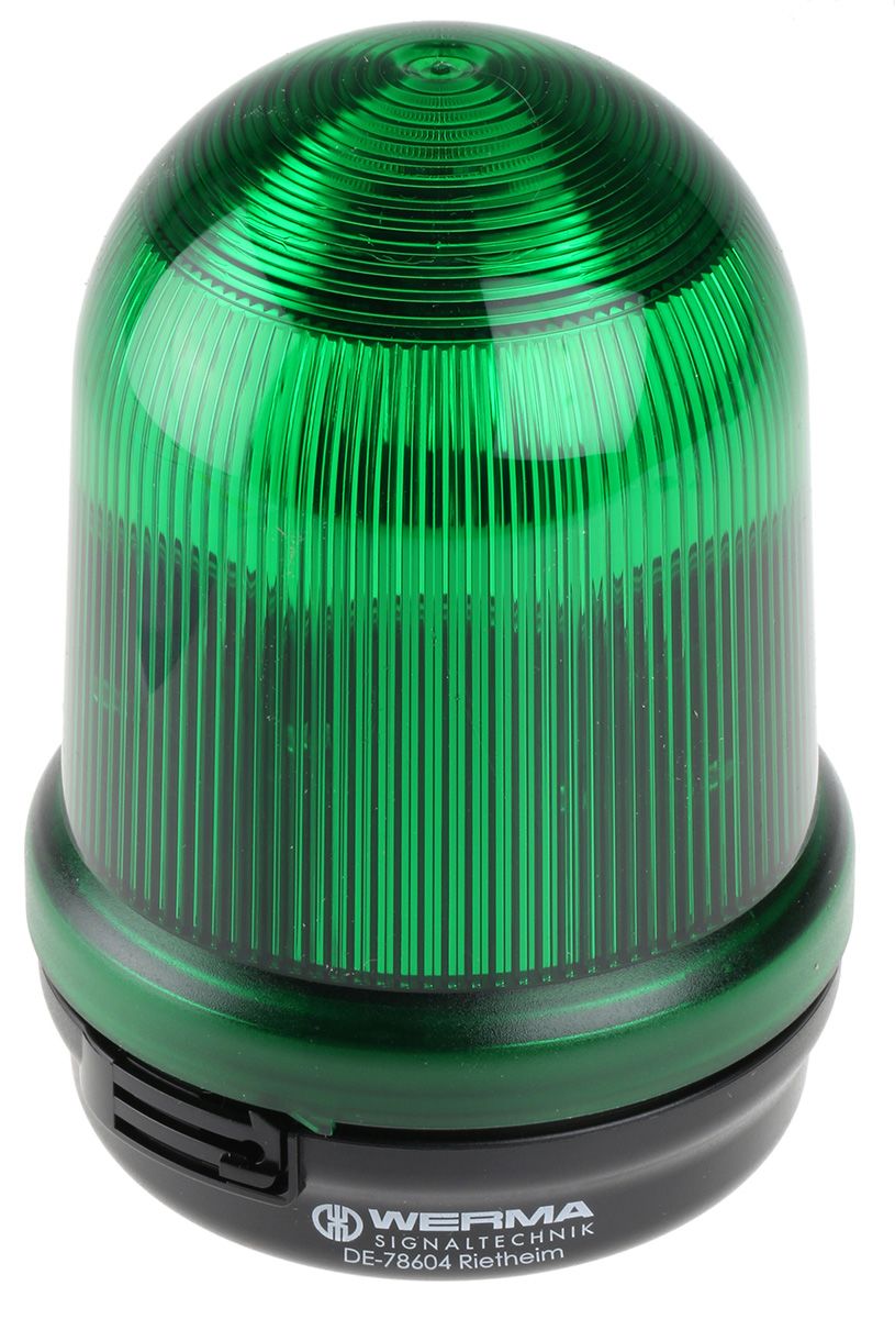 Werma BM 826 Series Green Steady Beacon, 12 → 240 V ac/dc, Surface Mount, Incandescent Bulb, IP65