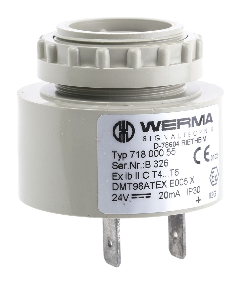 Werma Grey Buzzer, 24 V, 90dB at 1 Metre, Panel Mount, IP30
