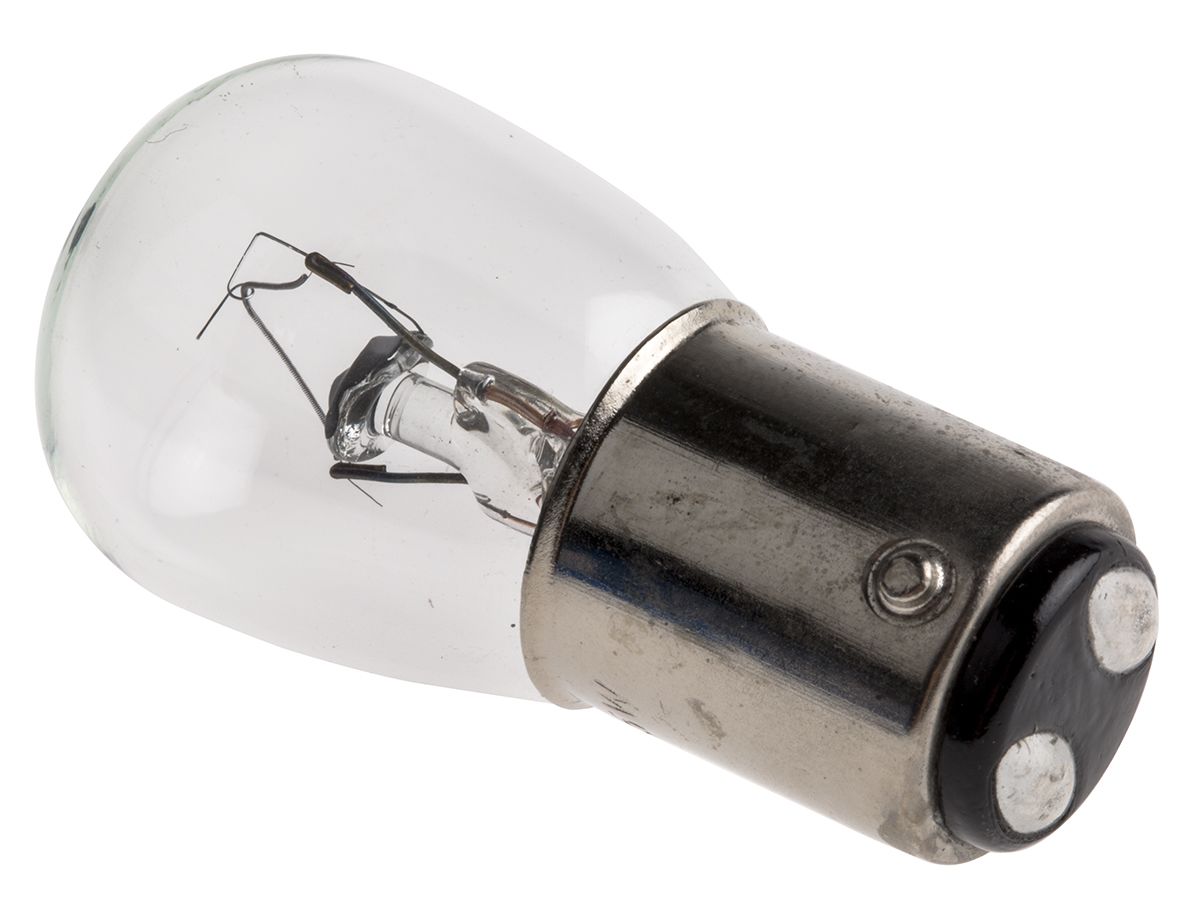 Werma Incandescent Clear Bulb for use with Midi Free Standing Beacons, BA15d 24 V dc