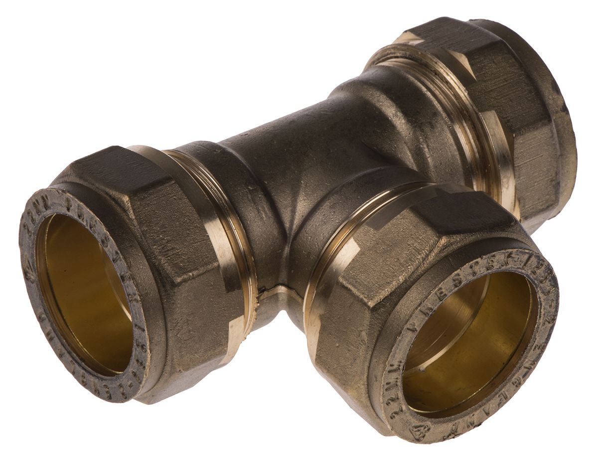 RS PRO Brass Compression Fitting Equal Tee
