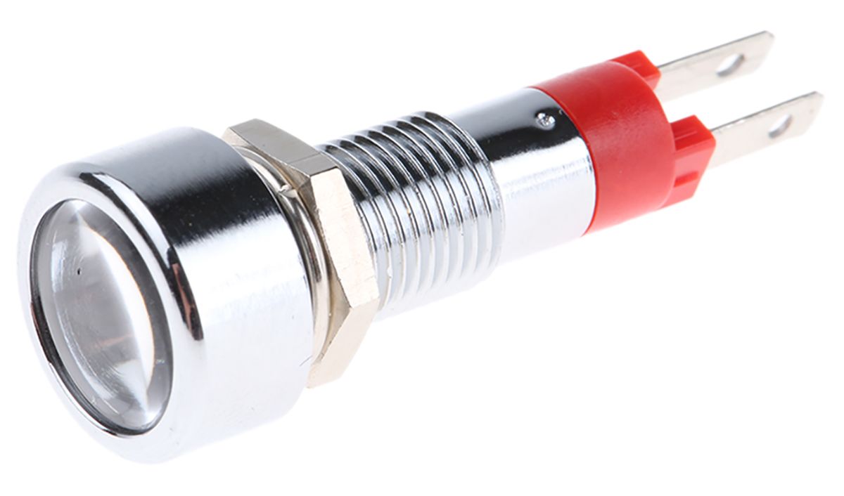 Signal Construct Red Panel Mount Indicator, 24 → 28V, 8mm Mounting Hole Size