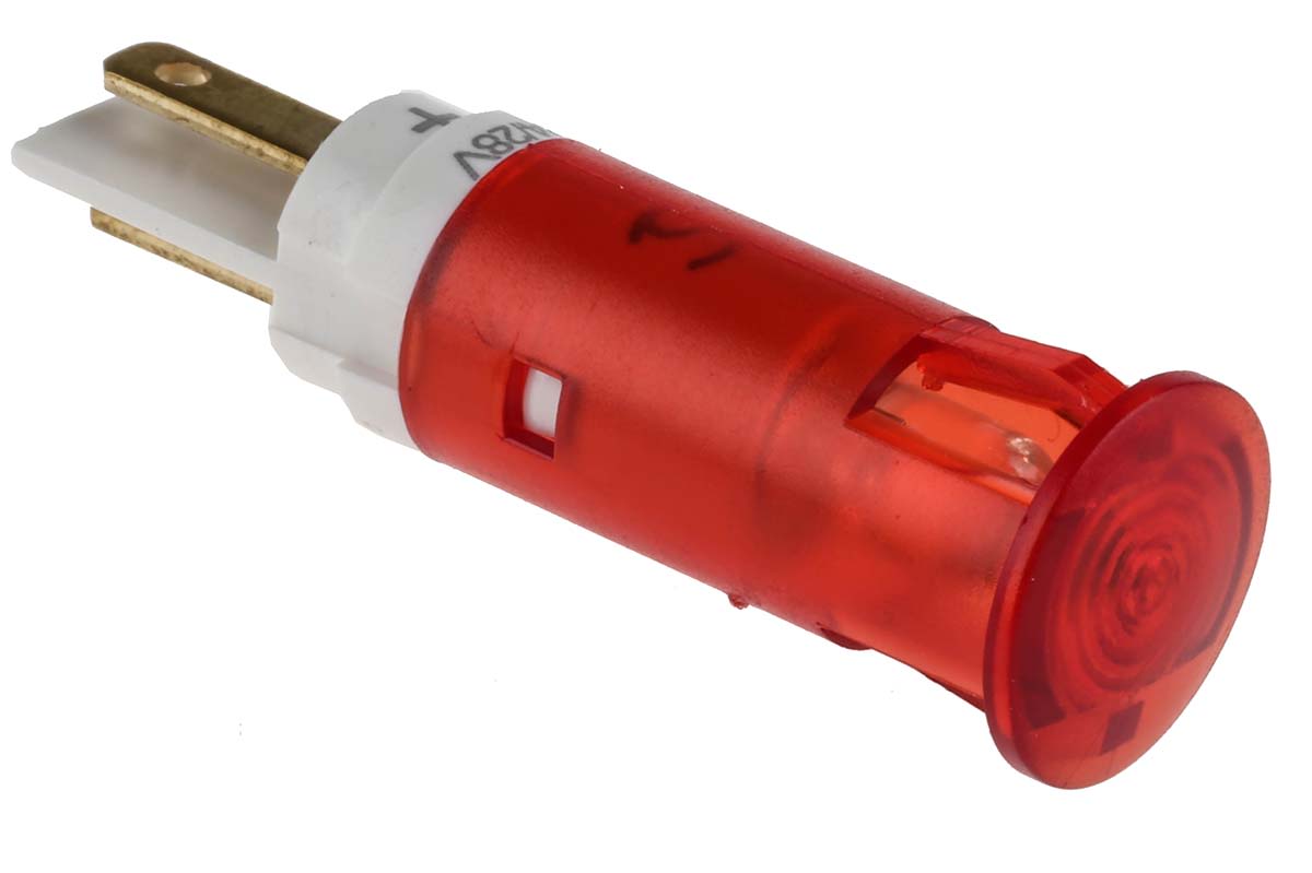 Signal Construct Red Panel Mount Indicator, 24 → 28V, 10mm Mounting Hole Size