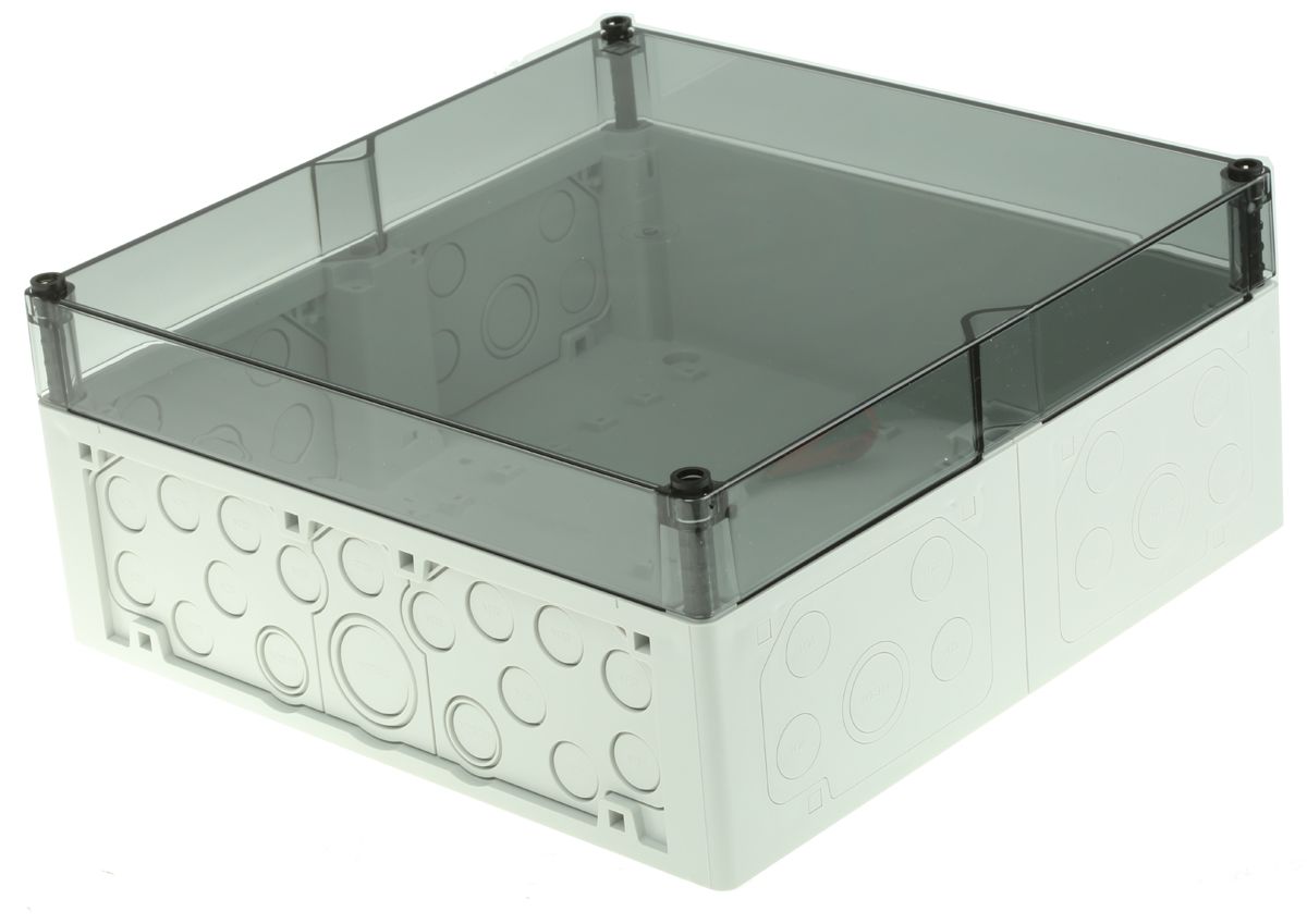 Spelsberg AKL Series Grey Polystyrene Enclosure, IP65, Transparent Lid, 300 x 300 x 132mm