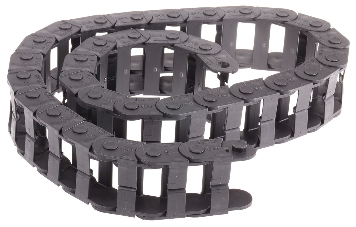 Igus e-chain, Z14 Black Cable Chain - Flexible Slot, W50 mm x D25mm, L1m, 38 mm Min. Bend Radius, Igumid NB