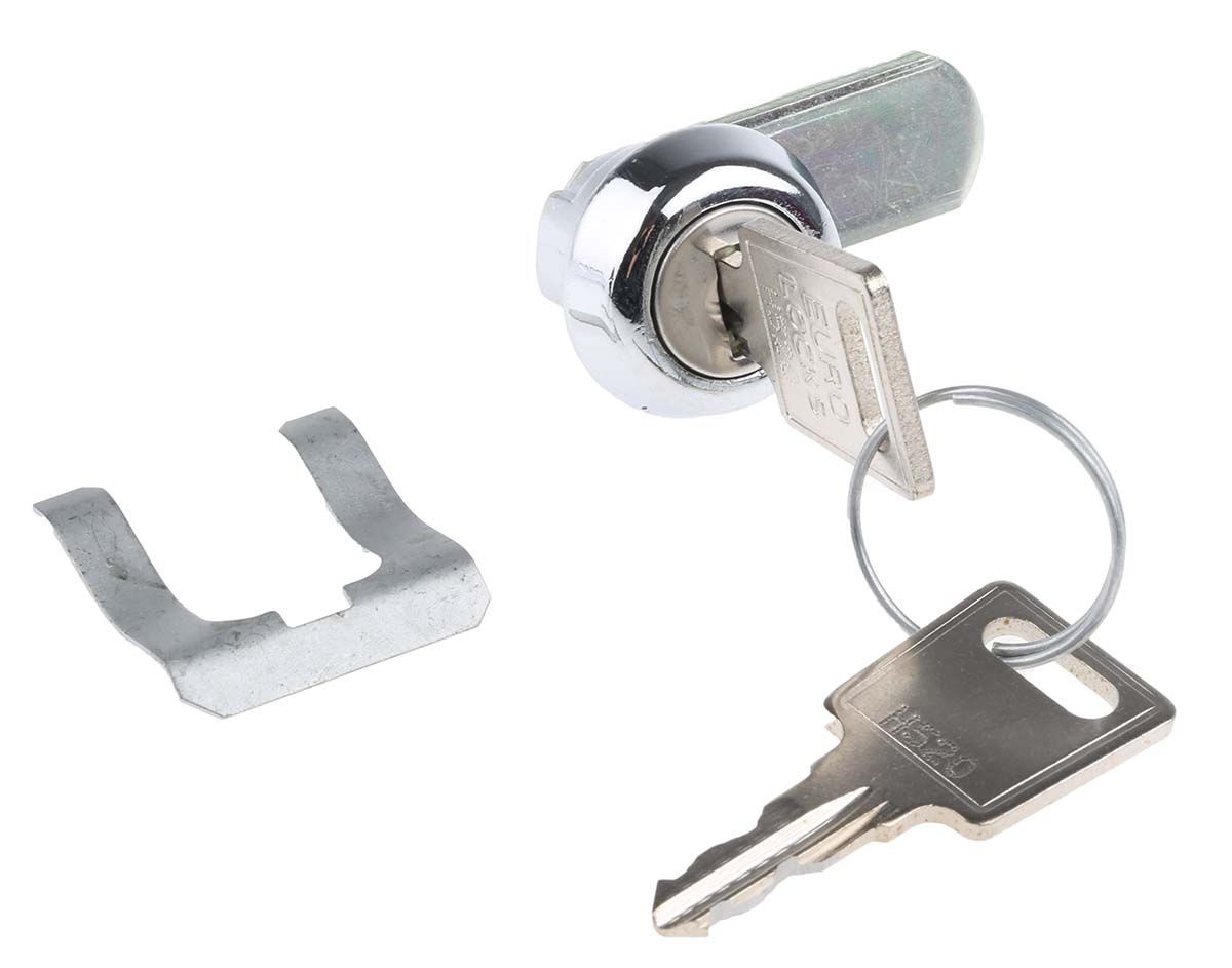 Zámková vložka, Klíč, výřez v panelu: 20.3 x 17.7mm, 0.8 → 1.2mm Panel Thickness Euro-Locks a Lowe & Fletcher
