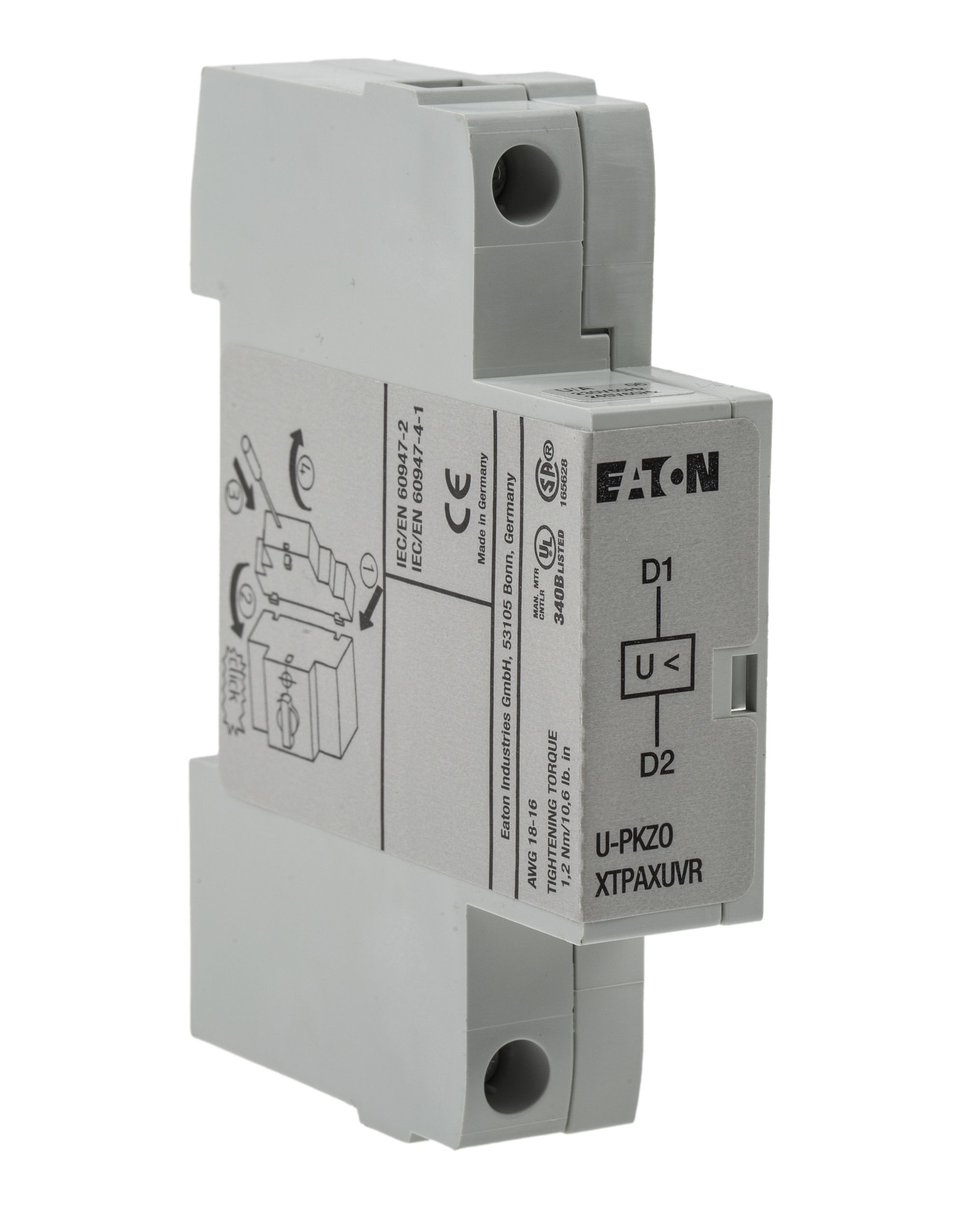 Eaton Under Voltage Release for use with PKE Series, PKM0 Series, PKZM0 Series, PKZM01 Series, PKZM0-T Series, PKZM4
