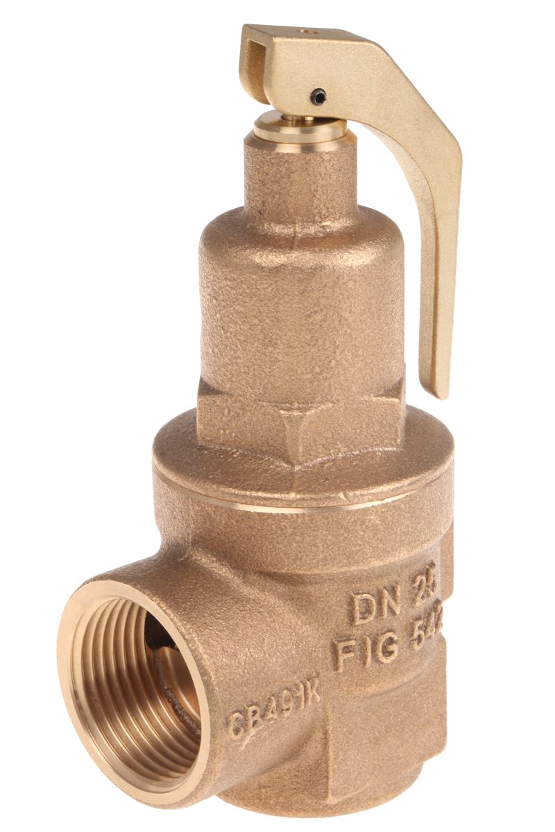 Nabic Valve Safety Products 5bar Pressure Relief Valve With Female BSP 1 in BSP Female Connection and a BSP 1 Exhaust