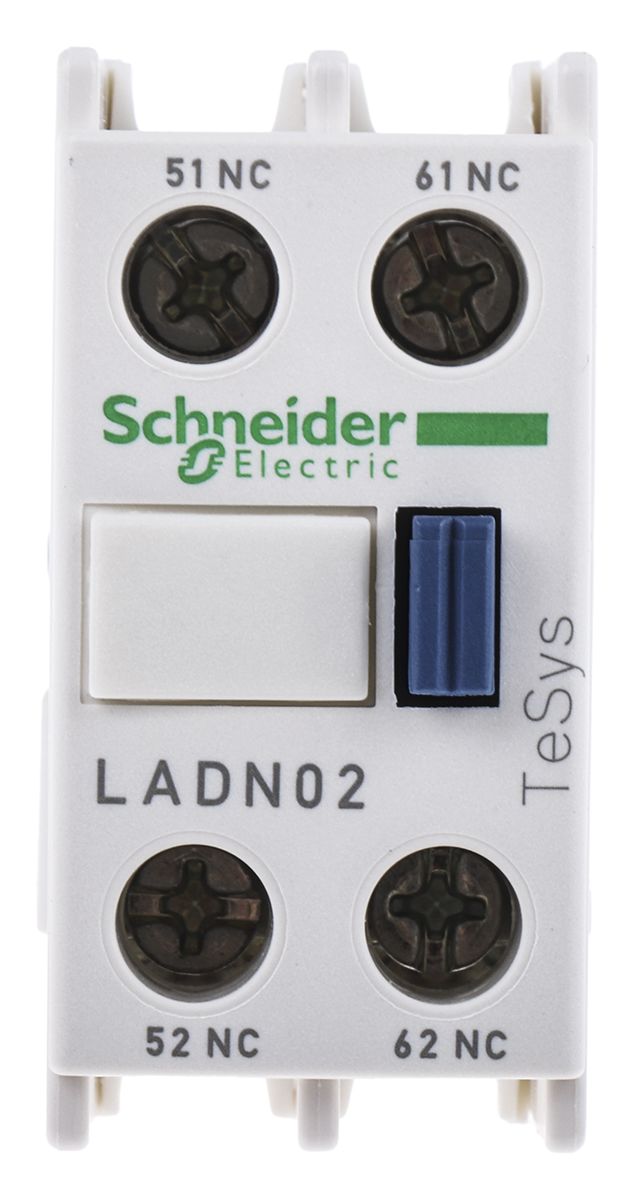 Schneider Electric Auxiliary Contact Block - 2NC, 2 Contact, Front Mount
