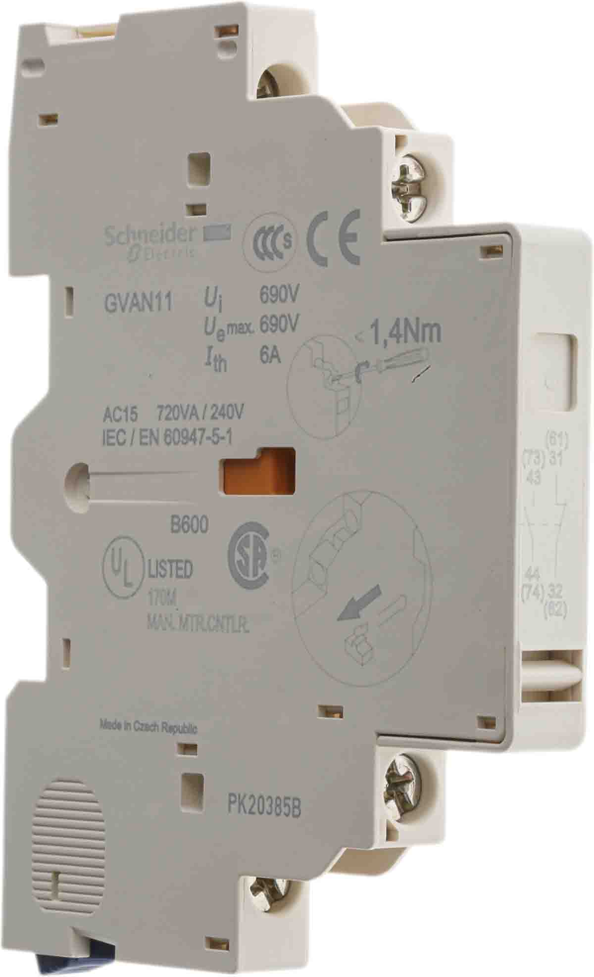 GVAN11 Schneider Electric Hilfskontakt Seitliche Montage, 1 Öffner