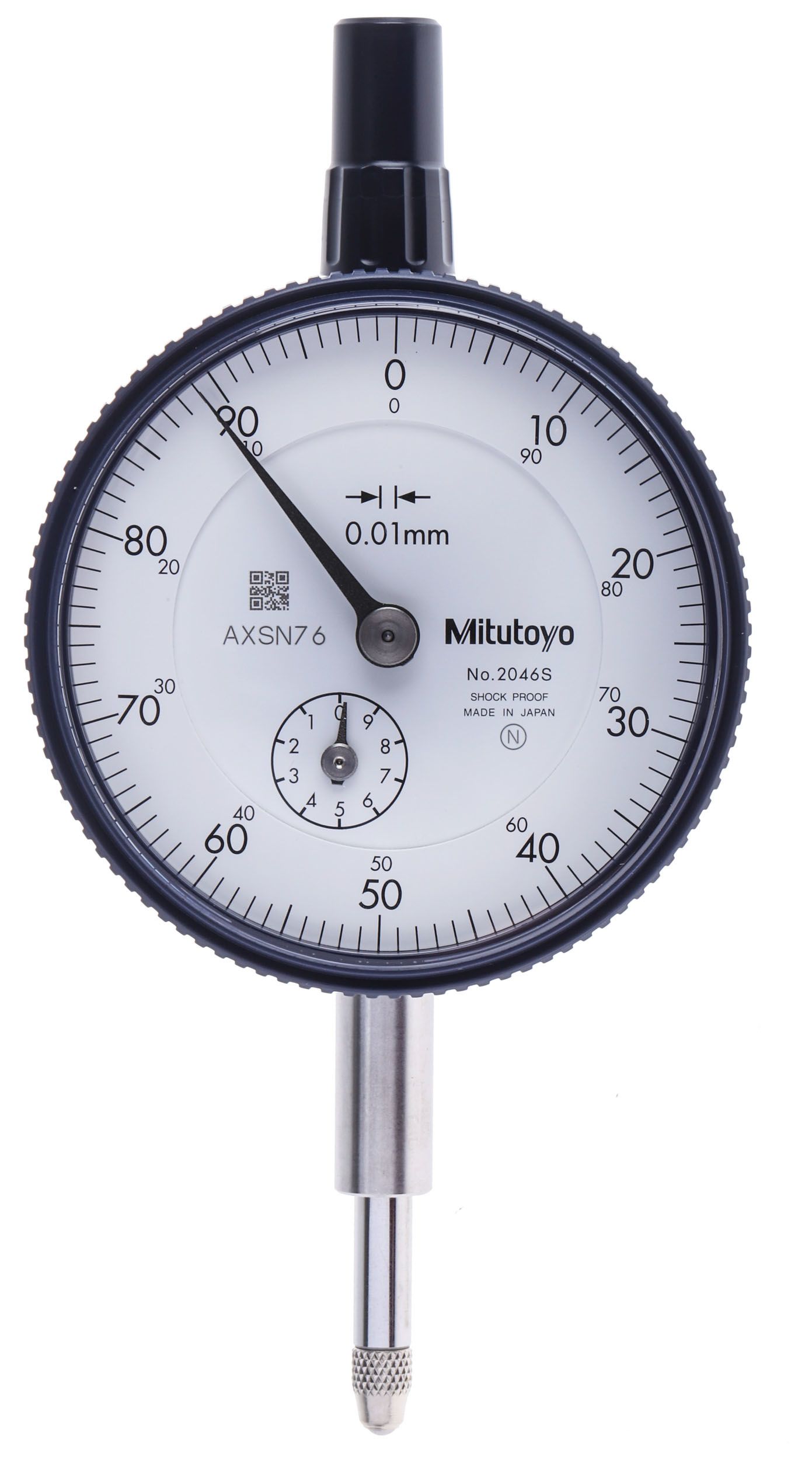 Mitutoyo 2046AMetric Dial Indicator, -10 → +10 mm Measurement Range, 0.01 mm Resolution , ±12 μm Accuracy