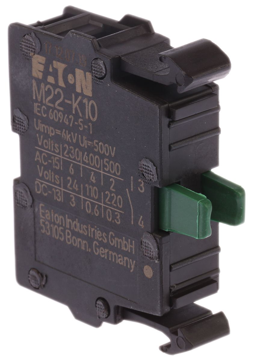 Eaton M22 Series Contact Block for Use with N(S)1(-4) Series, NZM1(-4) Series, PN1(-4) Series, 1 NO