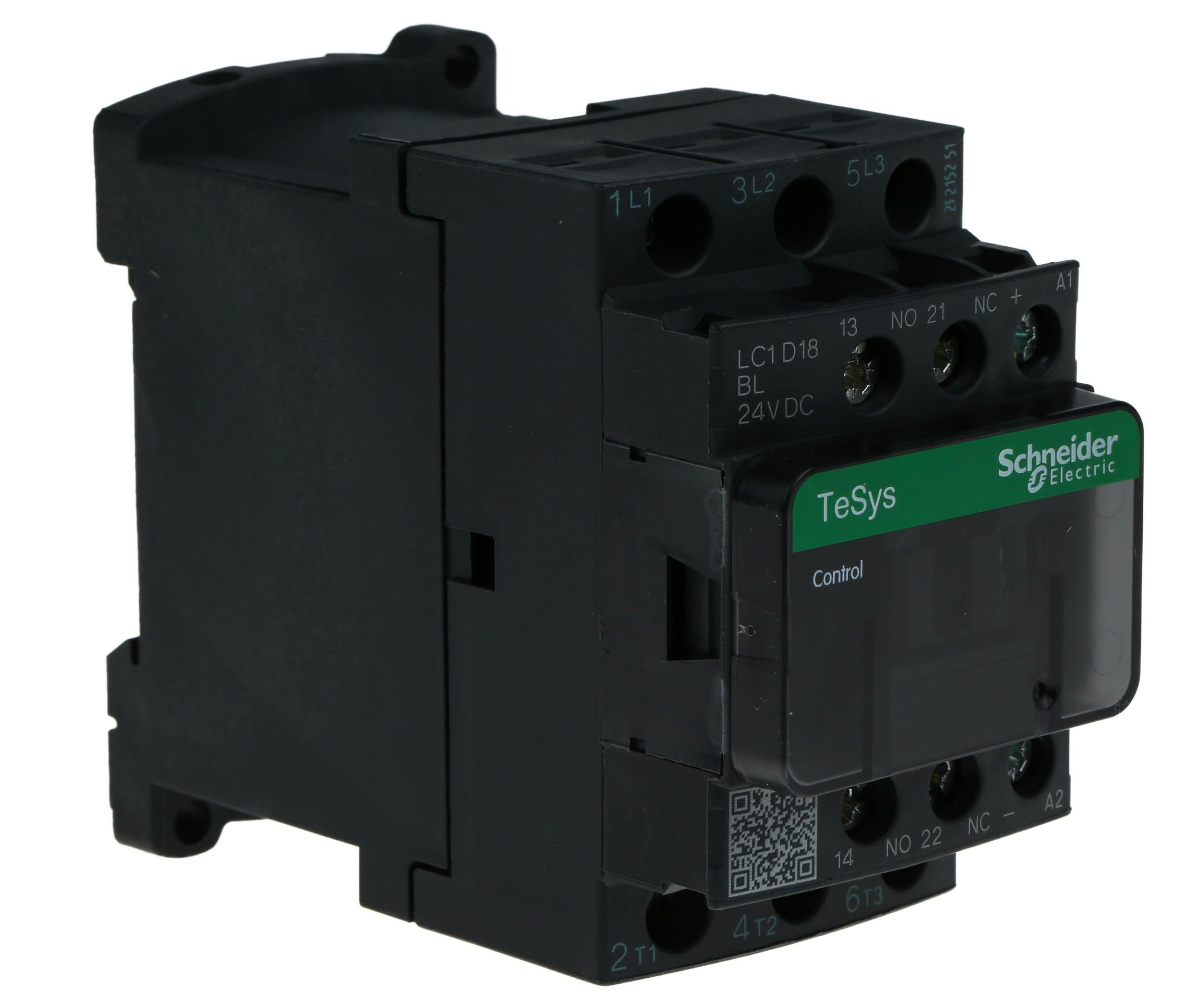 Schneider Electric TeSys D LC1D Contactor, 24 V dc Coil, 3 Pole, 18 A, 7.5 kW, 3NO