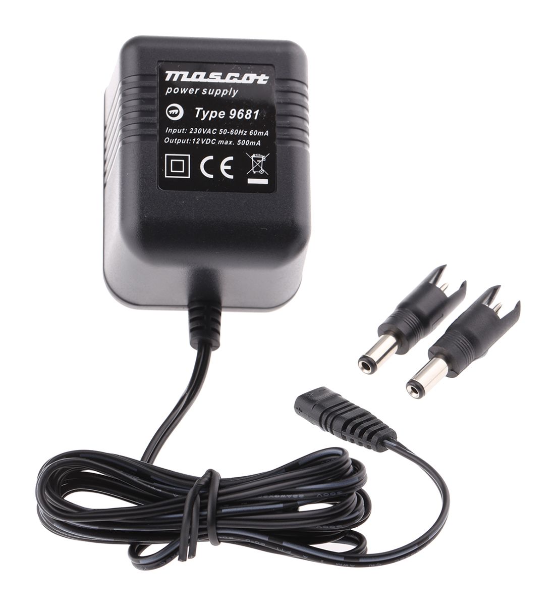 9681000047 | Mascot 6W Plug-In AC/DC Adapter 12V dc Output, 500mA ...