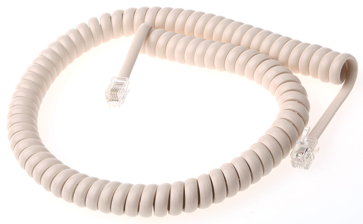 Decelect Forgos Phone Accessory, Telephone Cord, Ivory, 3m