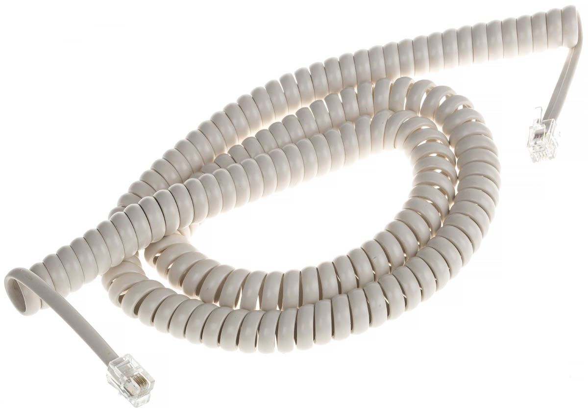 Decelect Forgos Phone Accessory, Telephone Cord, Ivory, 5m