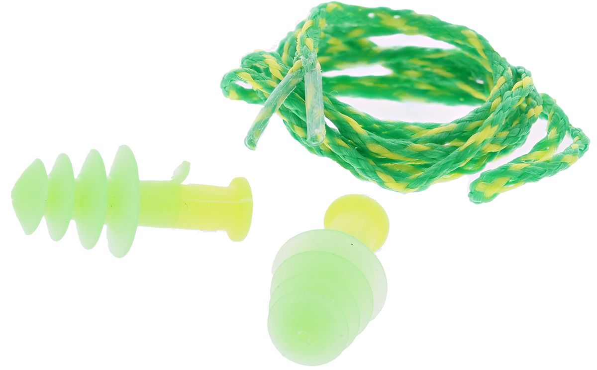 Honeywell Safety Corded Reusable Ear Plugs, 28dB, Green, Yellow, 1 Pairs per Package