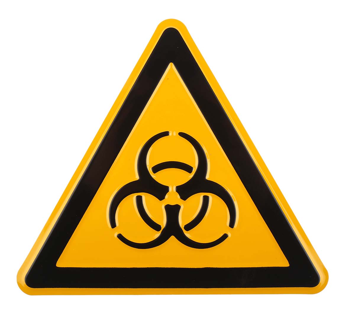 Tabulka nebezpečí a varování, Hliník, Černá/žlutá Biologické nebezpečí Značka