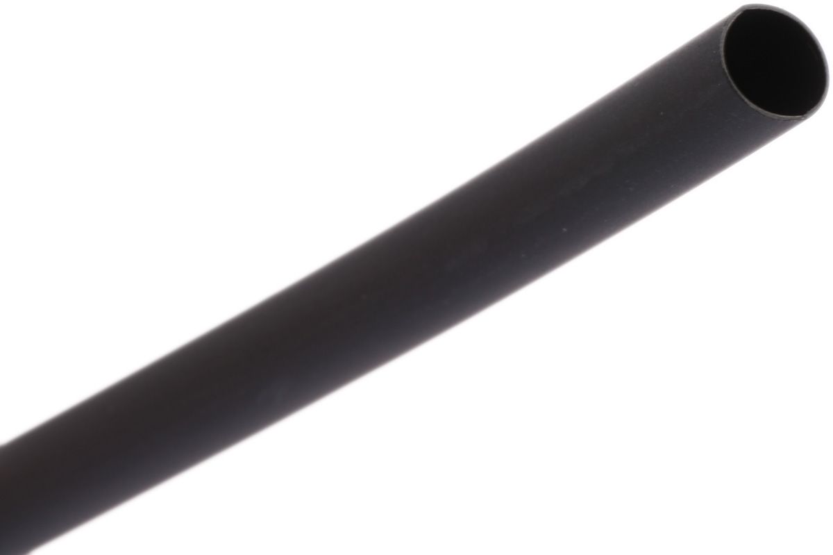 RS PRO Heat Shrink Tubing, Black 6.4mm Sleeve Dia. x 300mm Length 2:1 Ratio