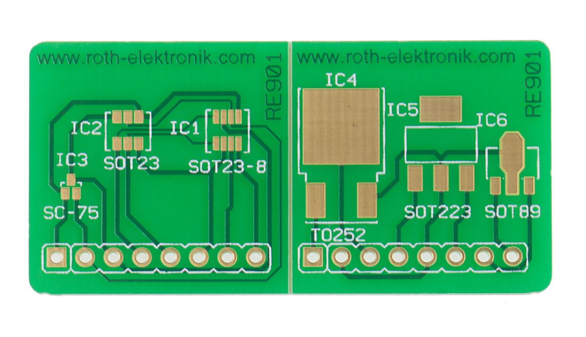 RE901, Single Sided Extender Board Multi Adapter Board FR4 46.72 x 22.86 x 1.5mm