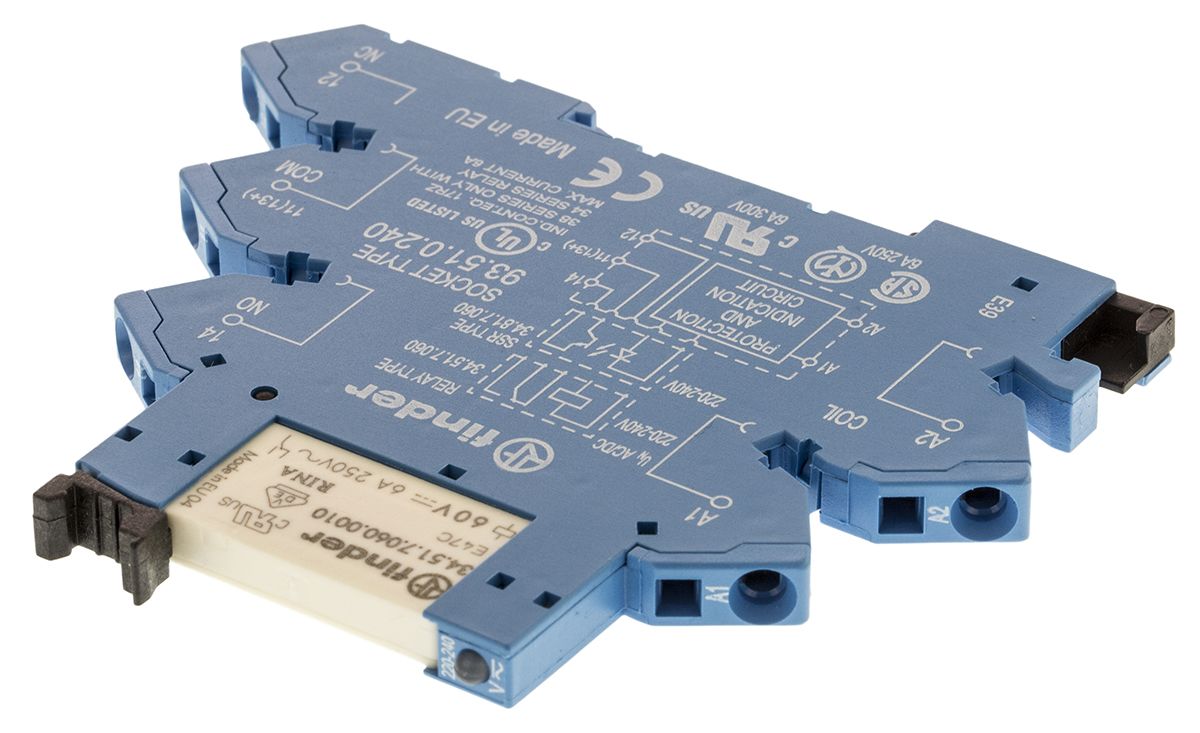 38.61.0.240.0060 Finder DIN Rail Mount Interface Relay, 230V ac/dc