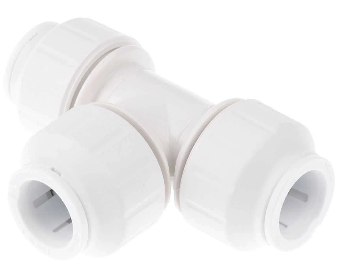 John Guest Tee PVC Pipe Fitting, 15mm