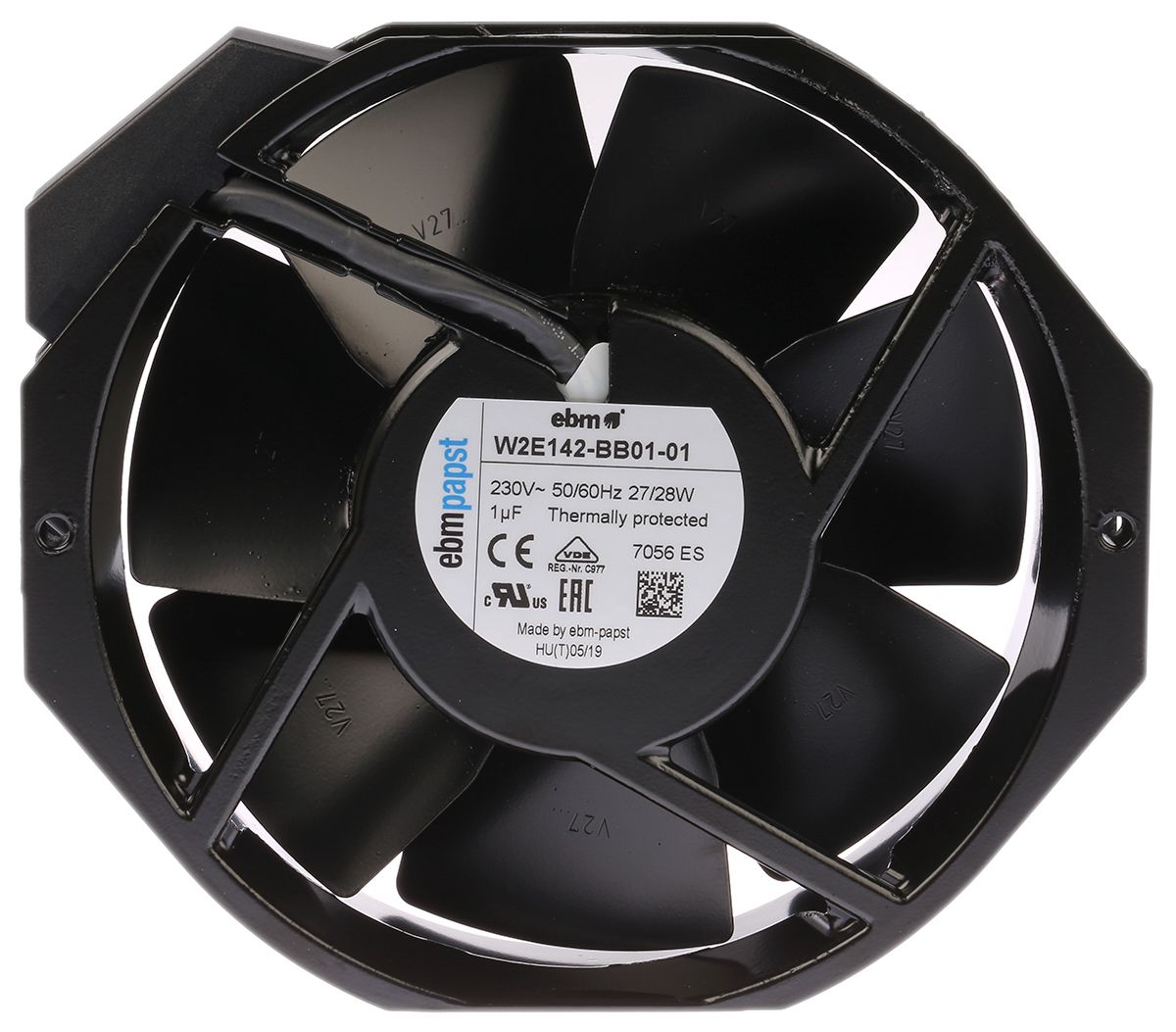 ebm-papst W2E142 Series Axial Fan, 230 V ac, AC Operation, 330m³/h, 25W