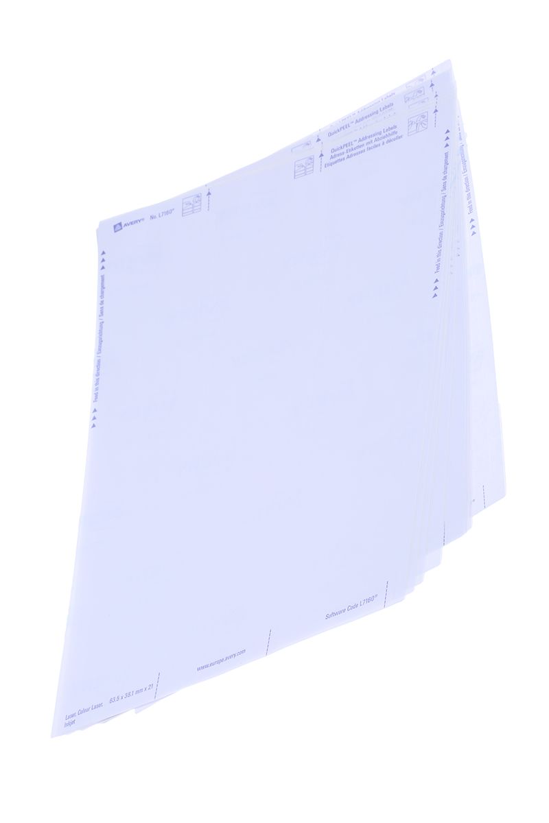Avery White Adhesive Address Label Sheet, Pack of 40