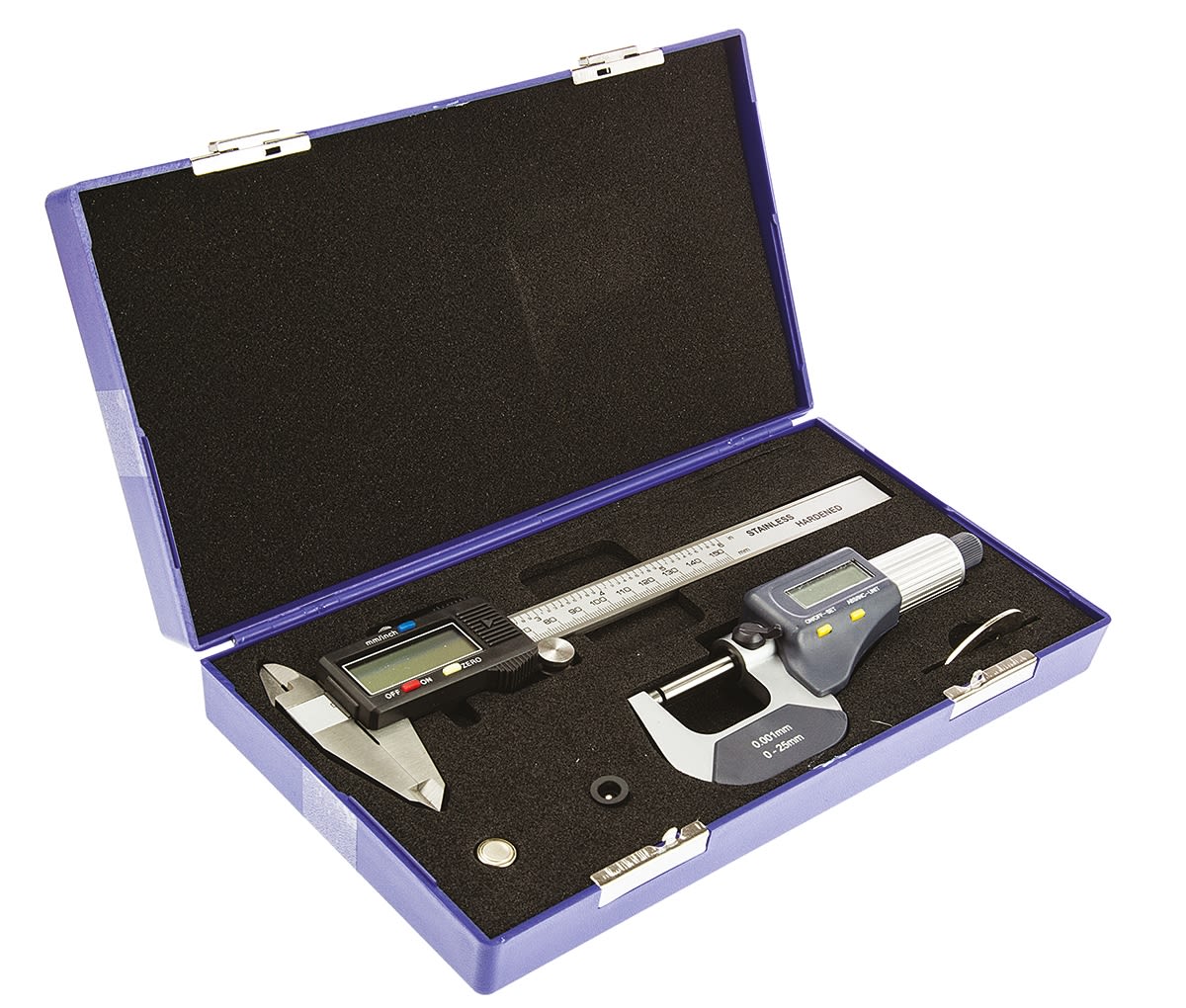 RS PRO Metric & Imperial Digital Caliper, Micrometer Measuring Set