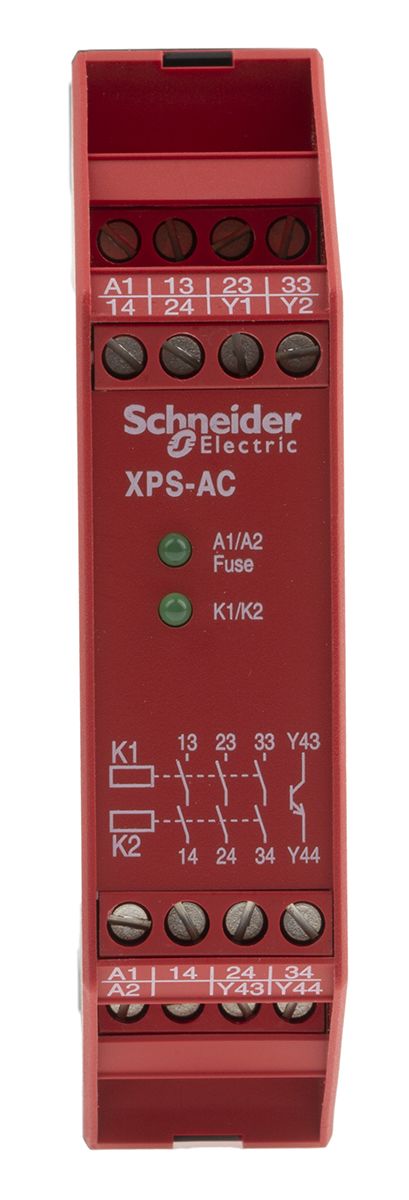 Relé de seguridad Schneider Electric Preventa XPS AC, para Parada de Emergencia, 24V ac/dc, cat. seg. ISO 13849-1 4