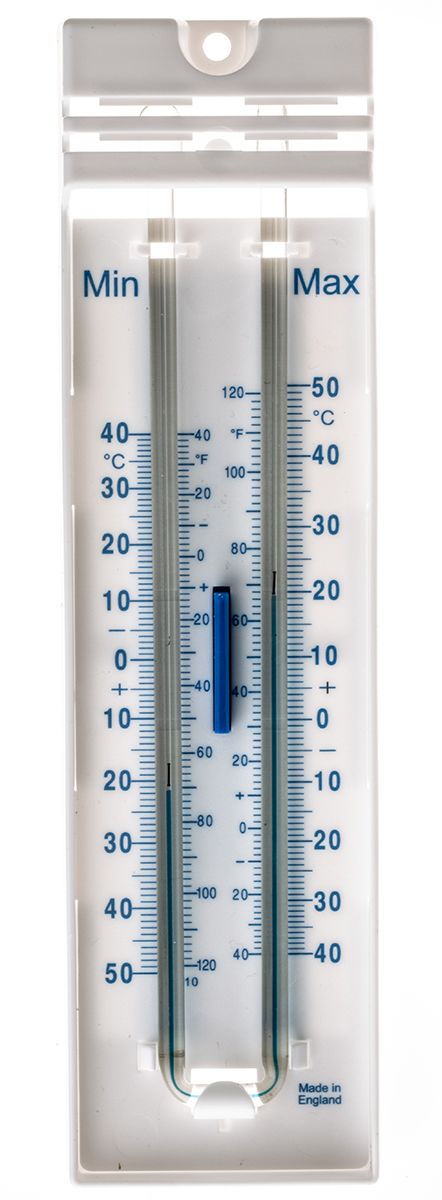 Brannan Wall Mount Min-Max Glass Thermometer, +50 °C max