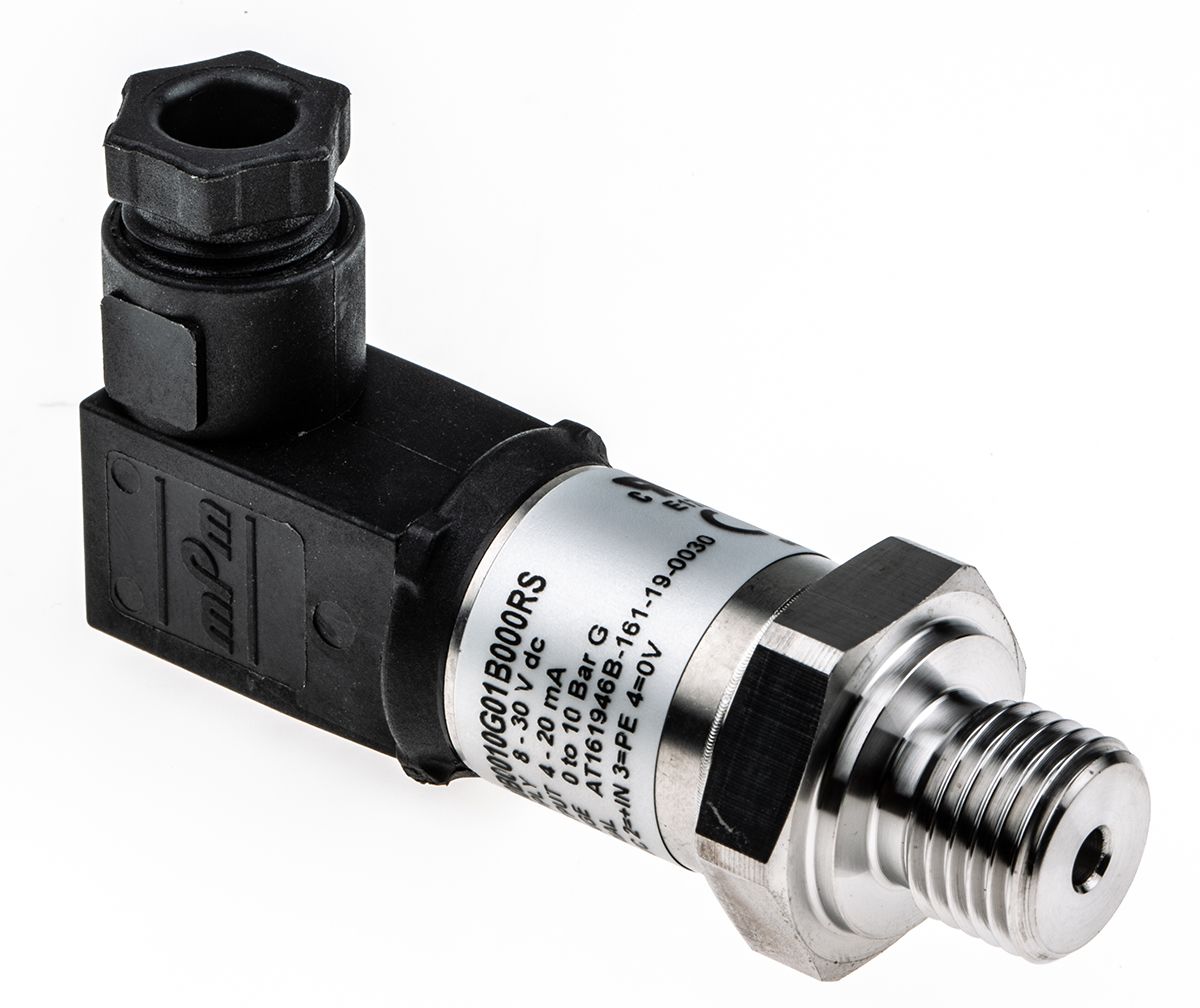 Capteur de pression, Jauge 10bar max, pour Air, fluide hydraulique, huile, G1/4, 10 - 30 V c.c., IP65