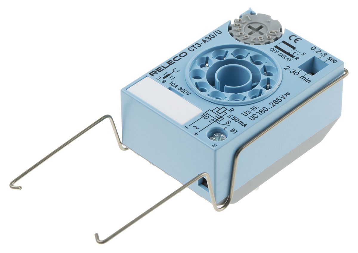 Releco Plug In Single Function Timer Relay, 180 → 265V ac/dc, 0.2 → 30 min, 0.2 → 30s
