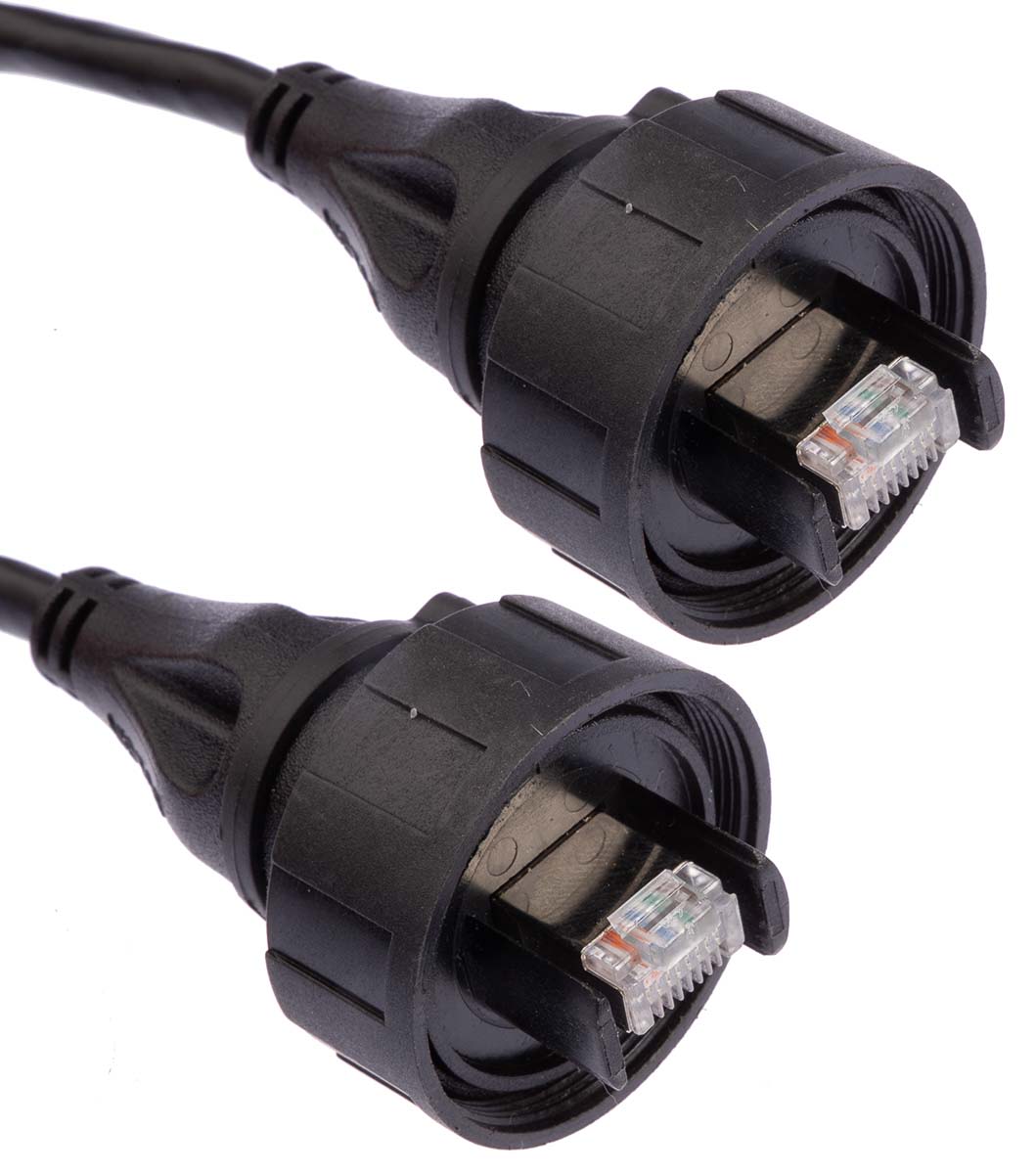 PX0838/2M00 Bulgin Cat5e Cable Straight, Circular RJ45 to