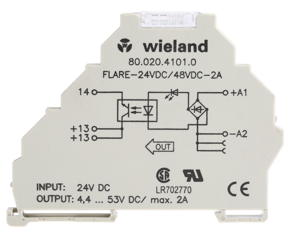 Wieland DIN Rail Solid State Relay, 2 A Max. Load, 53 V Max. Load, 53 V Max. Control
