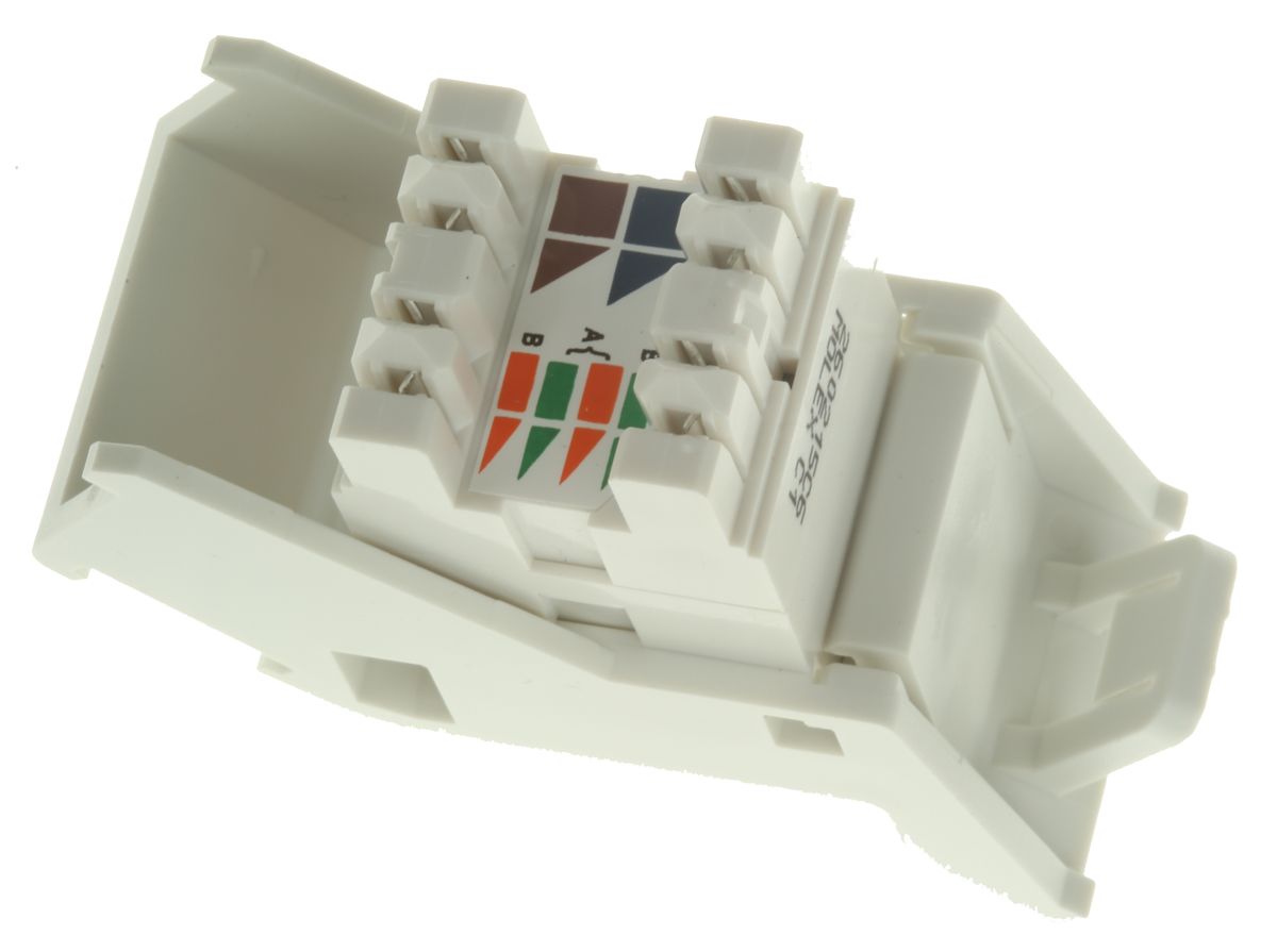 MGB0000102 SINGLE Molex Premise Networks Angled Cat6 RJ45 Modular Outlet,With UTP Shield