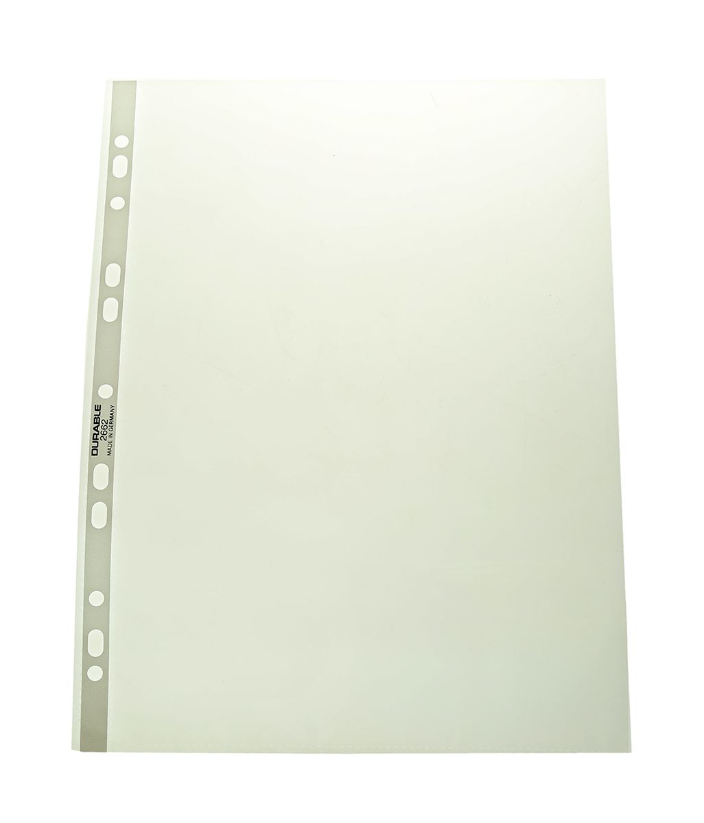 Durable Transparent A4 Punched Pocket