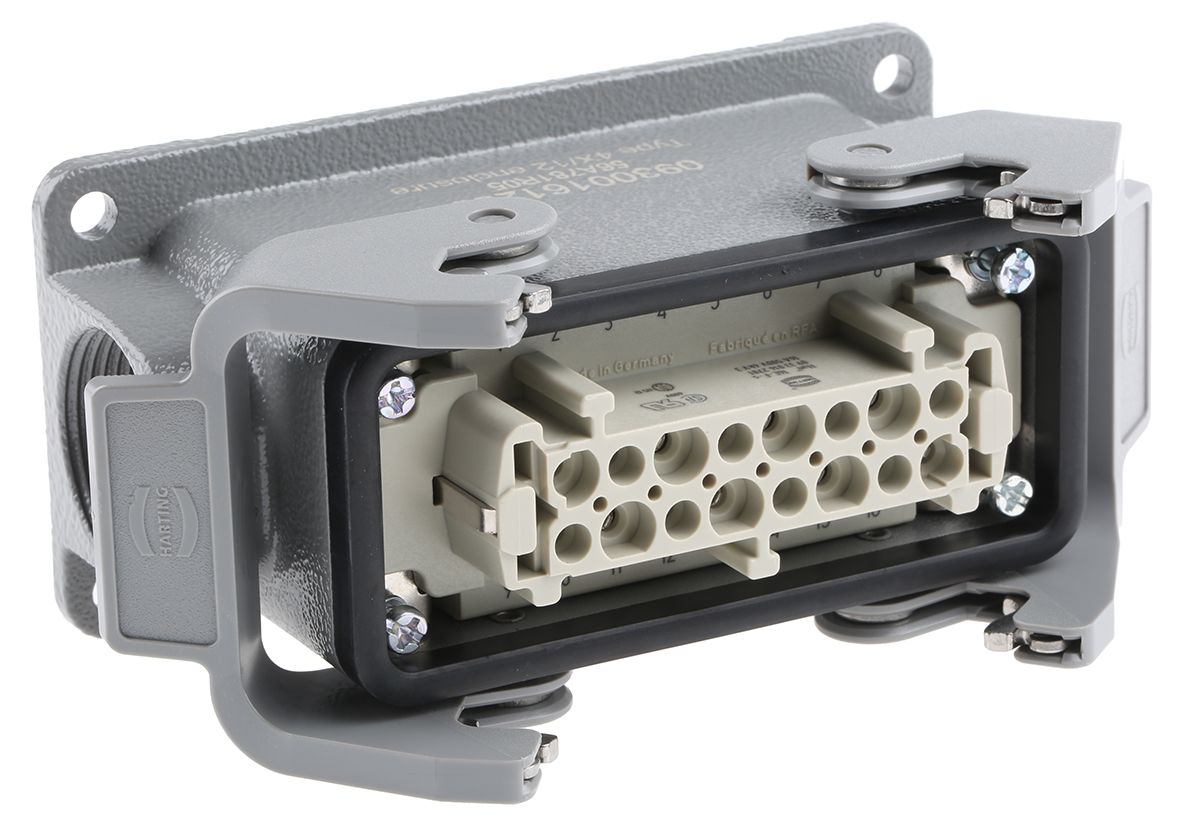 09300161230+09330162701 HARTING Connector Set, 16 Way, 16.0A, Female