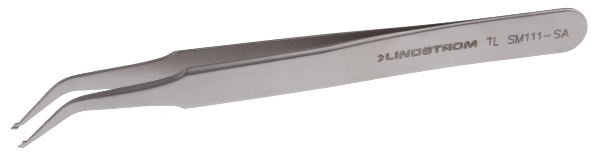Lindstrom 120 mm, Stainless Steel, Fine' Rounded, ESD Tweezers