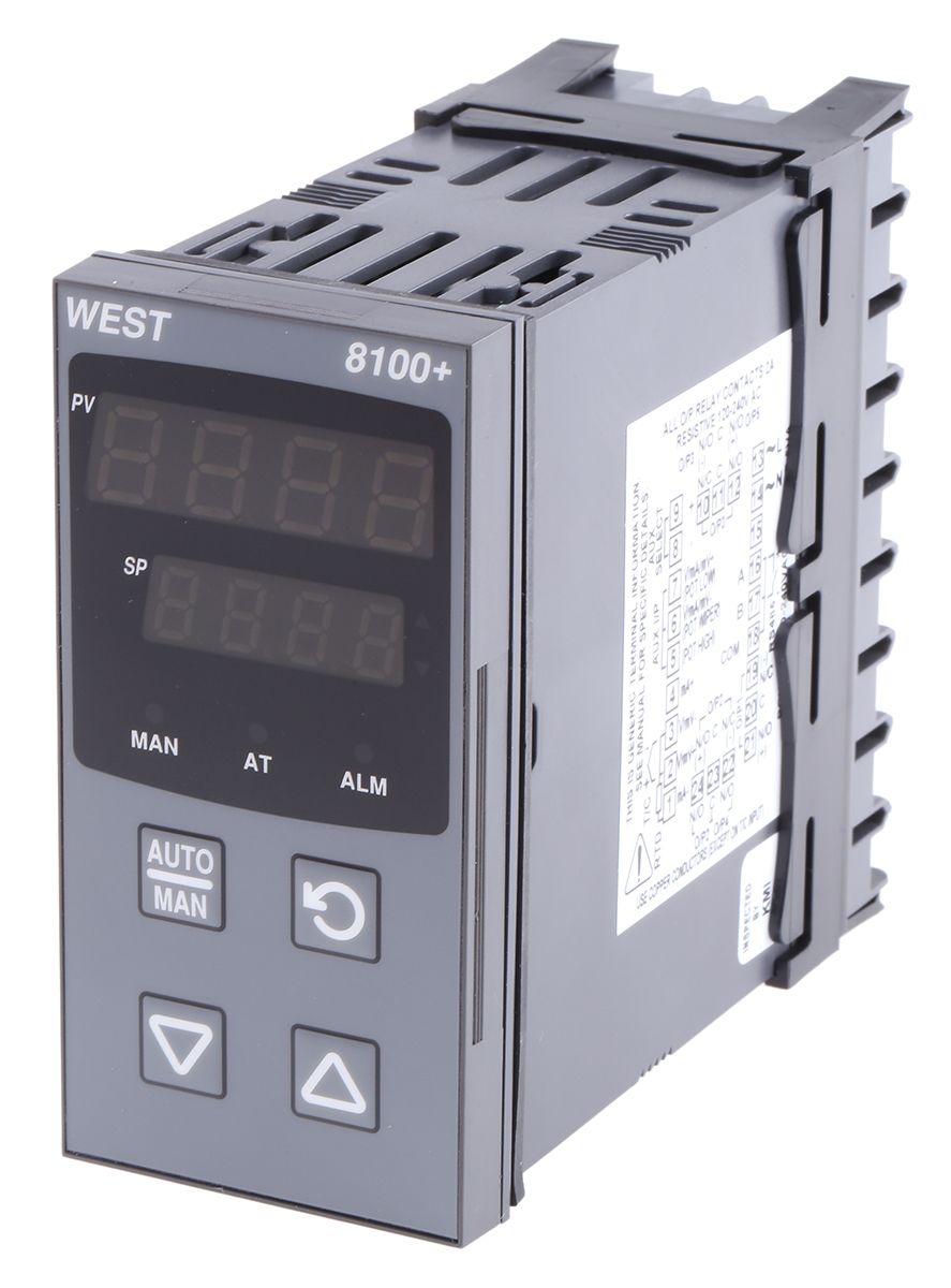 West Instruments P8100 PID Temperature Controller, 96 x 48 (1/8 DIN)mm, 1 Output Linear, 100 V ac, 240 V ac Supply