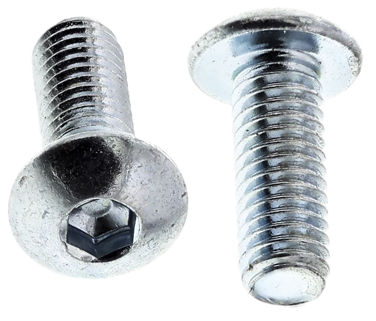 RS PRO Bright Zinc Plated Steel Hex Socket Button Screw, ISO 7380, M3 x 8mm