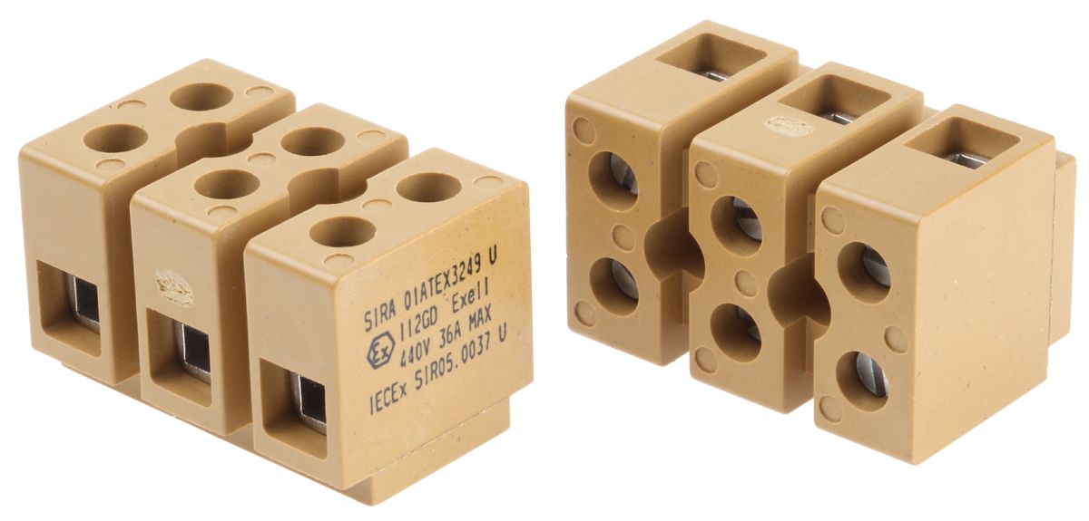 7906230000 Weidmuller 3Way NonFused Terminal Block, 41A, Screw