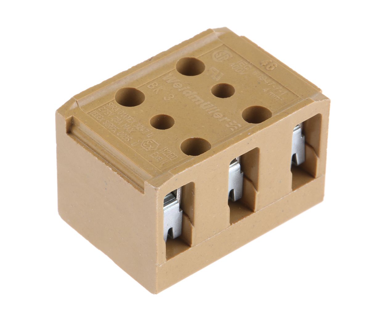 7906060000 | Weidmuller 3-Way Non-Fused Terminal Block, 32A, Screw ...