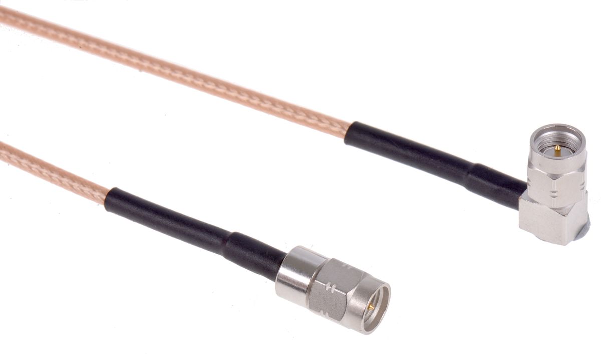 Radiall Male SMA to Male SMA Coaxial Cable, RG316, 50 Ω, 500mm